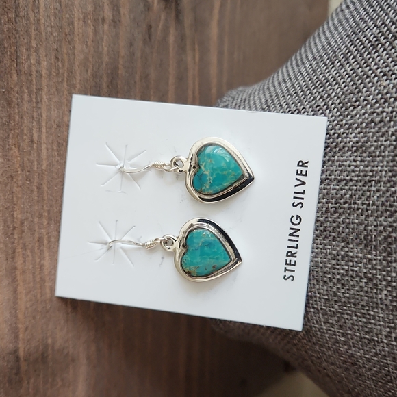 NWOT Native American Navajo Kingman Turquoise & Sterling Earrings 💙 - Picture 9 of 9
